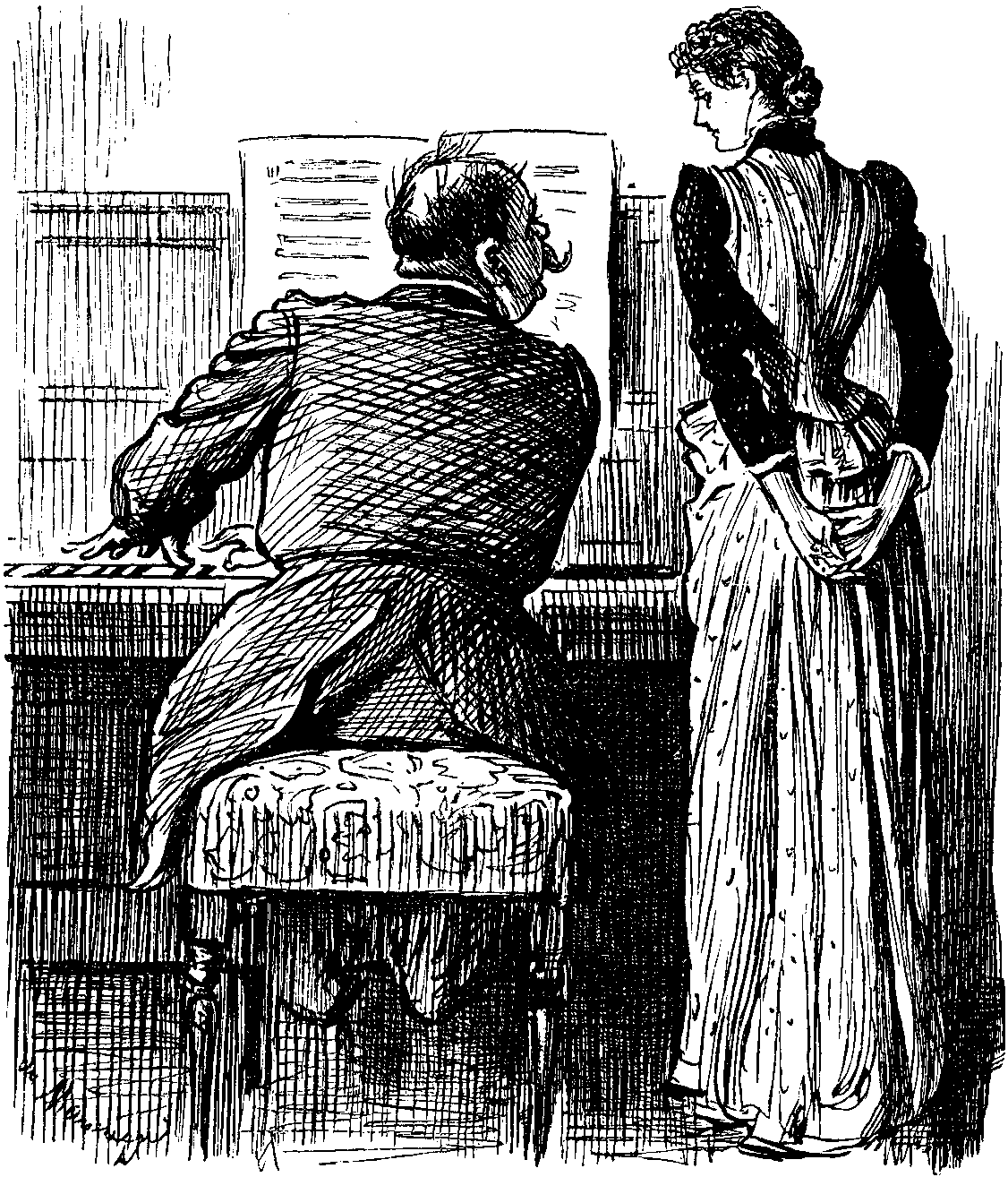 Herr Professor plays the piano for Rosy.