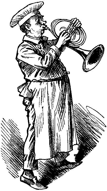 M. Aubourg fils plays his horn.