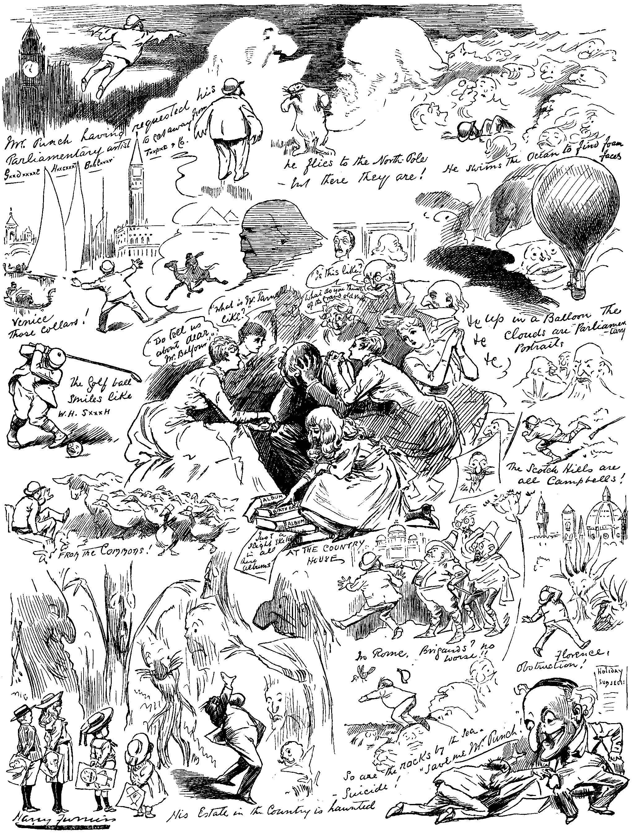Mr. Punch's artist among his models.