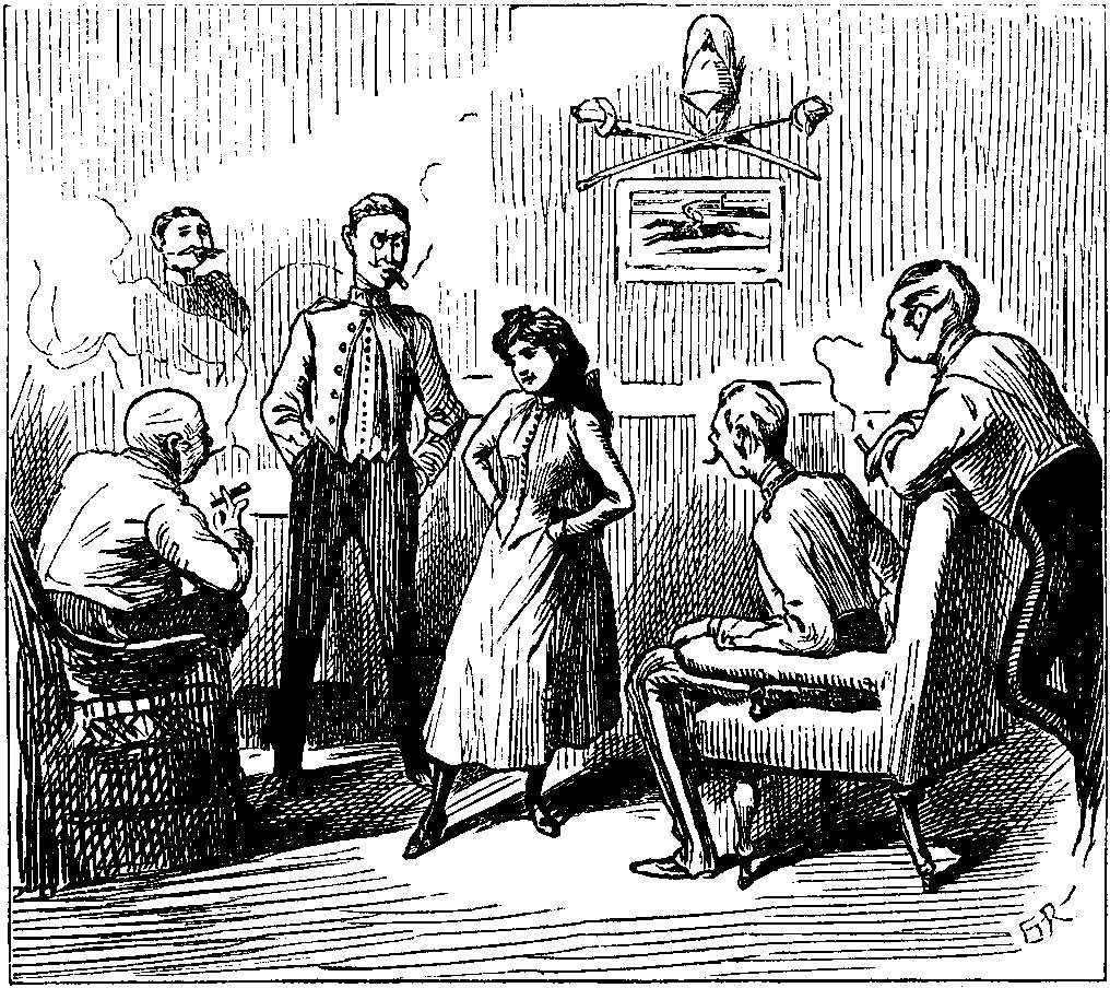 Mignon and the Officers of the Purple Dragoons.