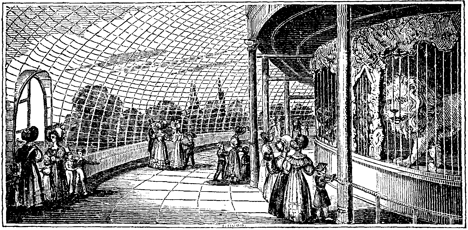 INTERIOR OF CIRCULAR BUILDING.