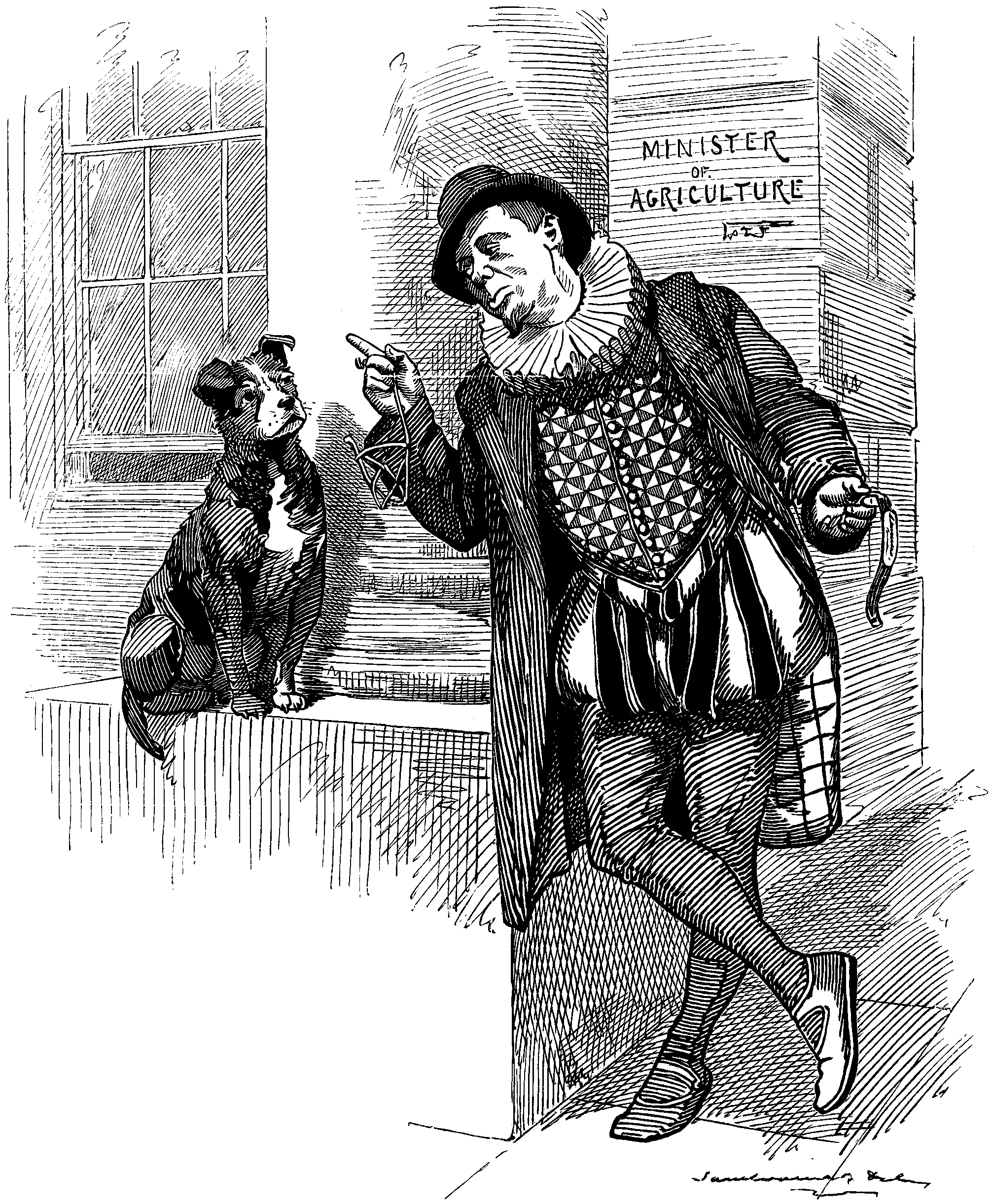 A POOR MAN AND HIS DOG.