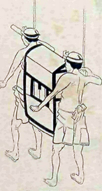 Coolies carrying Norimon. [From Native Drawing.]