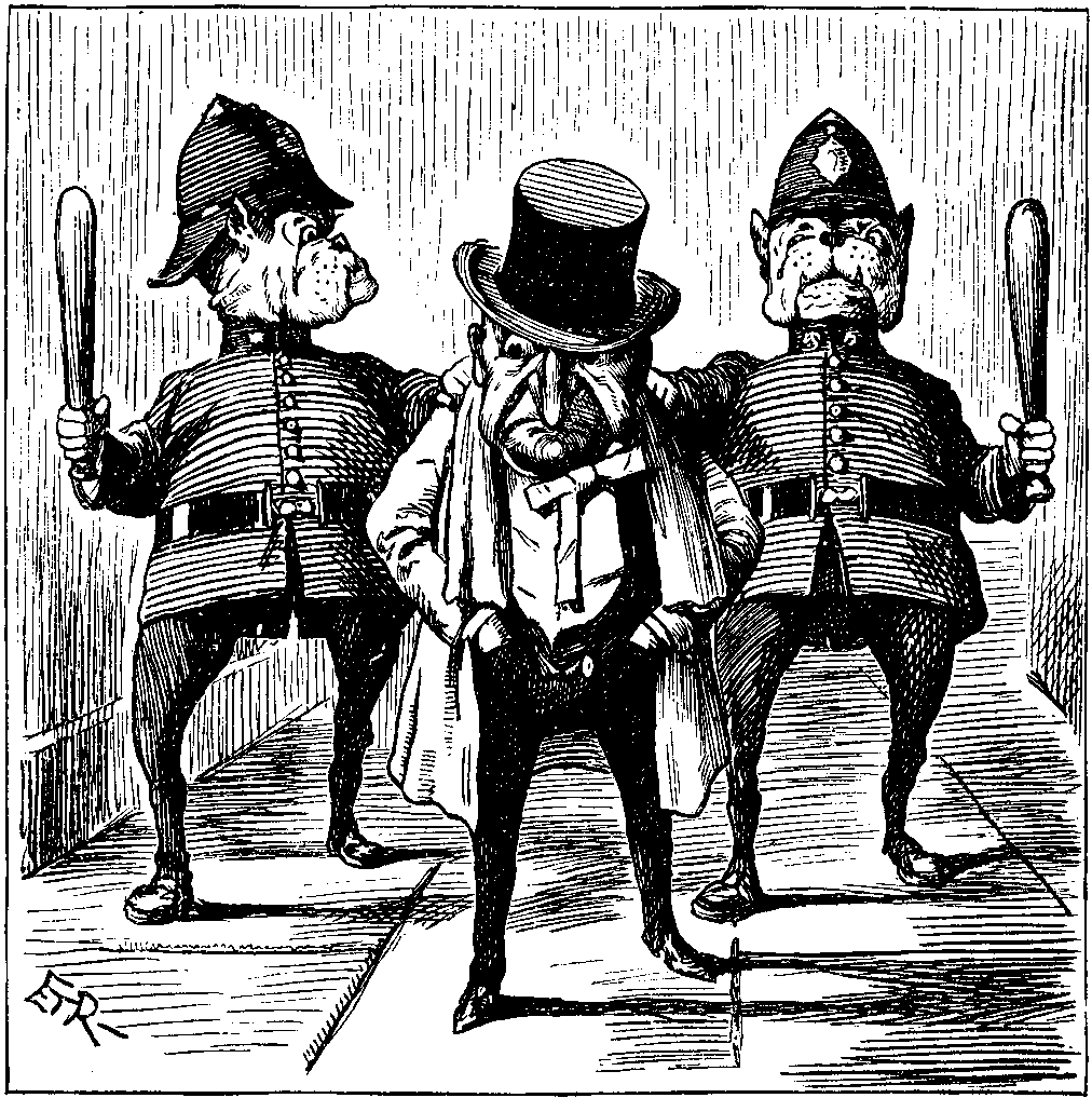 Mr. Punch is expelled from the gallery.