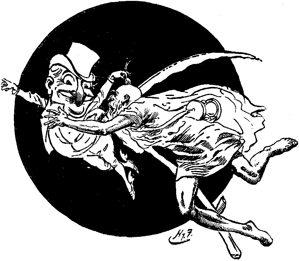 Mr. Punch and Father Time take their departure.