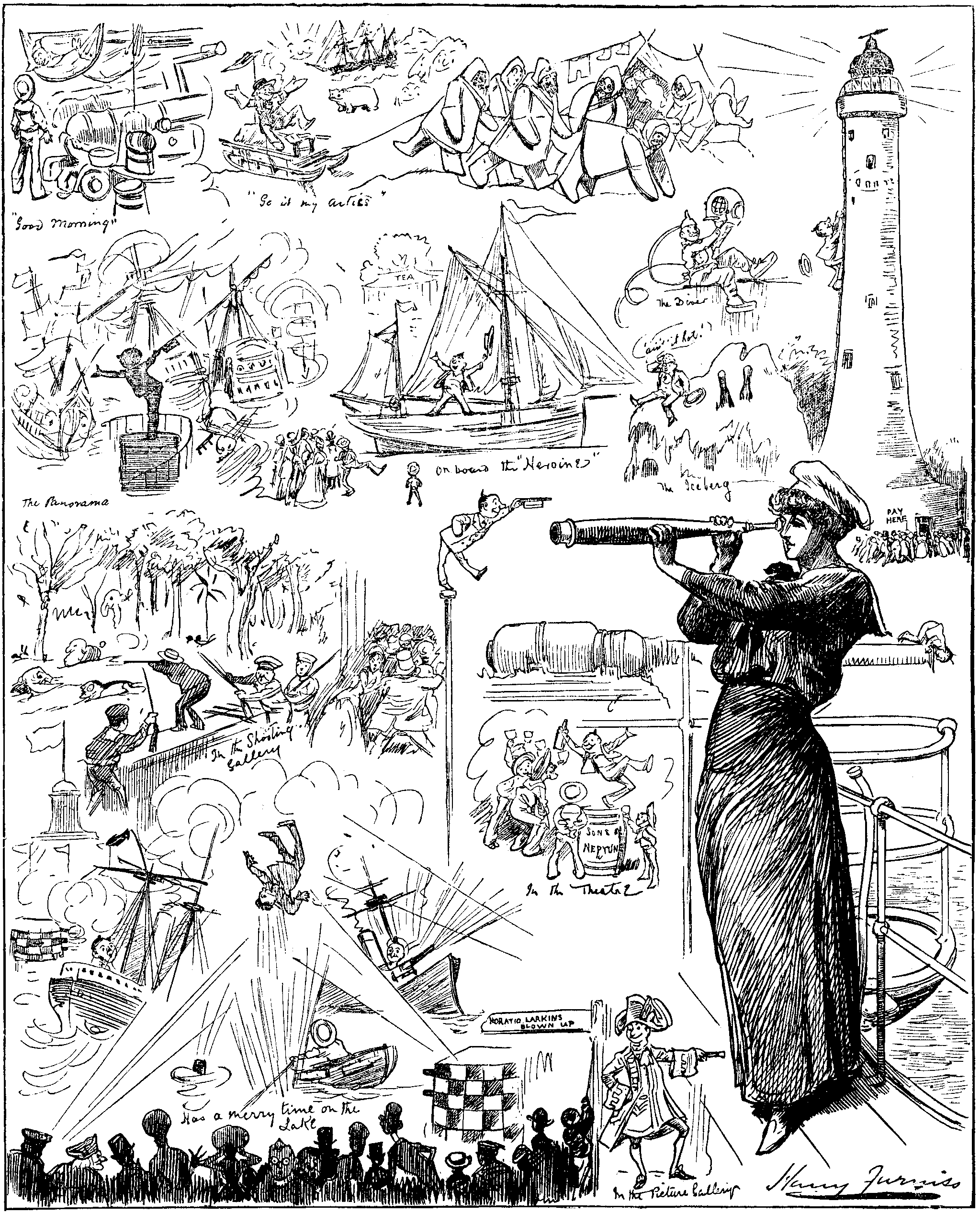 HORATIO LARKINS VISITS THE NAVAL EXHIBITION.