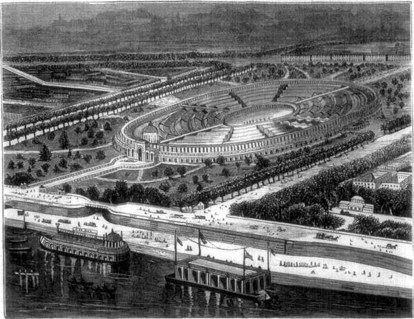 PARIS EXPOSITION BUILDING AND GROUNDS, 1867.