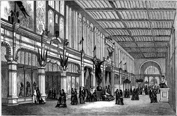 GRAND VESTIBULE OF THE PARIS EXPOSITION BUILDING, 1867.