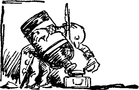 Man filling inkwell