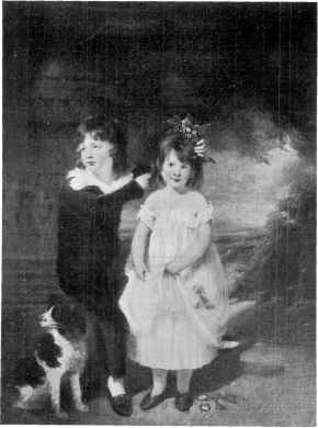 PORTRAIT OF A BROTHER AND SISTER. FROM A PAINTING BY SIR WILLIAM BEECHEY.