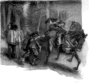 HE LEANED FROM HIS SADDLE AS HE DASHED BY, AND ... SNATCHED THE KING'S SWORD AWAY FROM HIM, JUST AS THE KING WAS ABOUT TO THRUST IT THROUGH HIS SISTER'S LOVER.