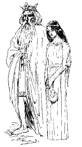 HE WAS A GRAVE MAN, AND BESIDE HIM STOOD HIS DAUGHTER.