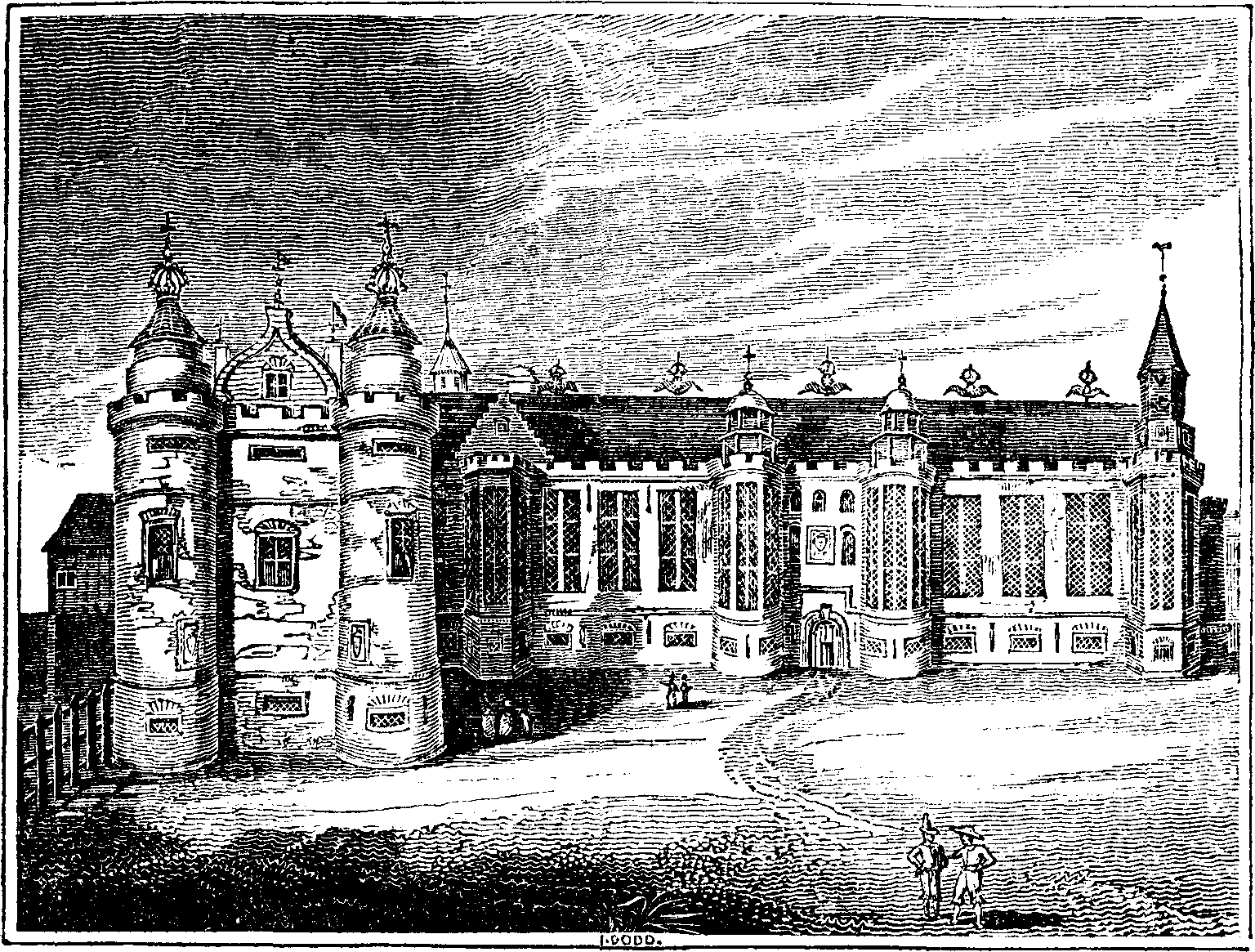 Ancient Palace of Holyrood, at Edinburgh.