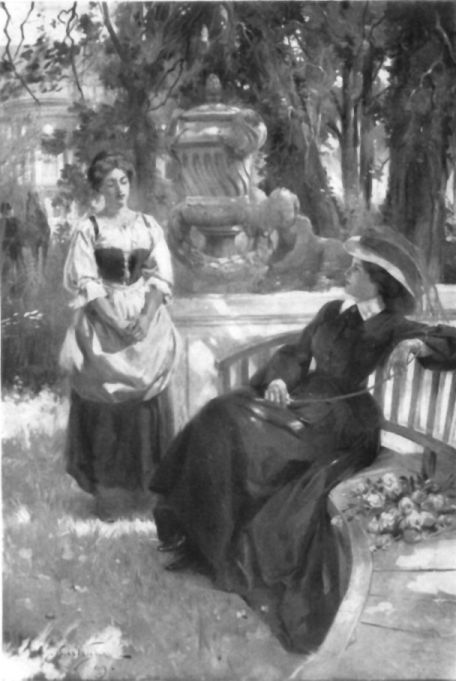 She led Gretchen to a marble bench and sat down.