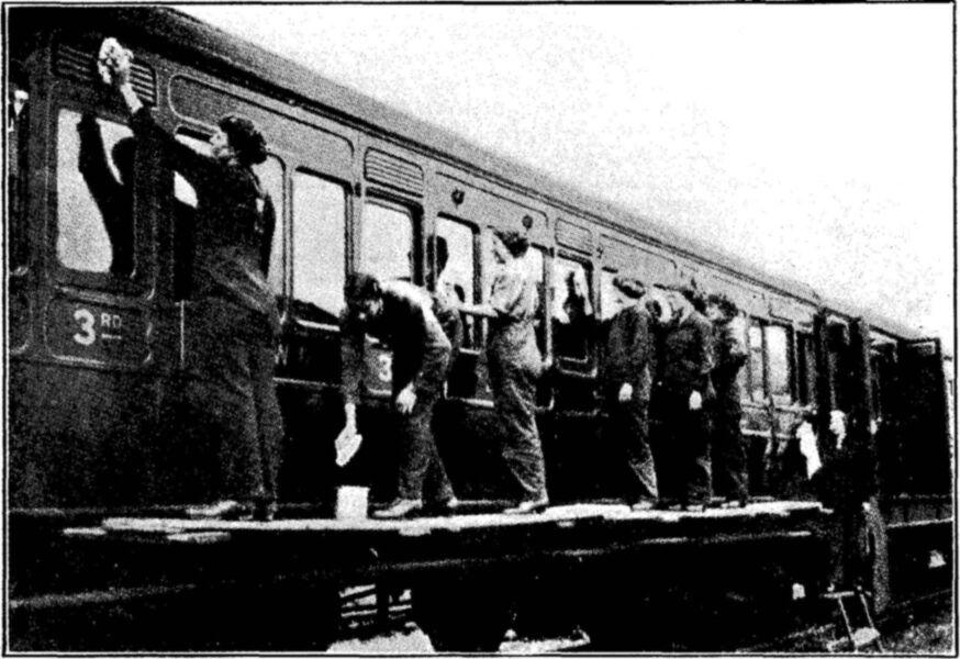 CLEANING A LOCOMOTIVE