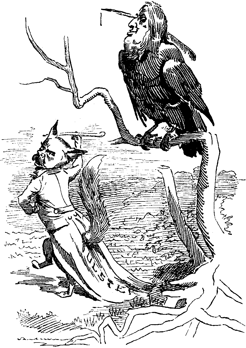 Brer Fox and Ole Man Crow.