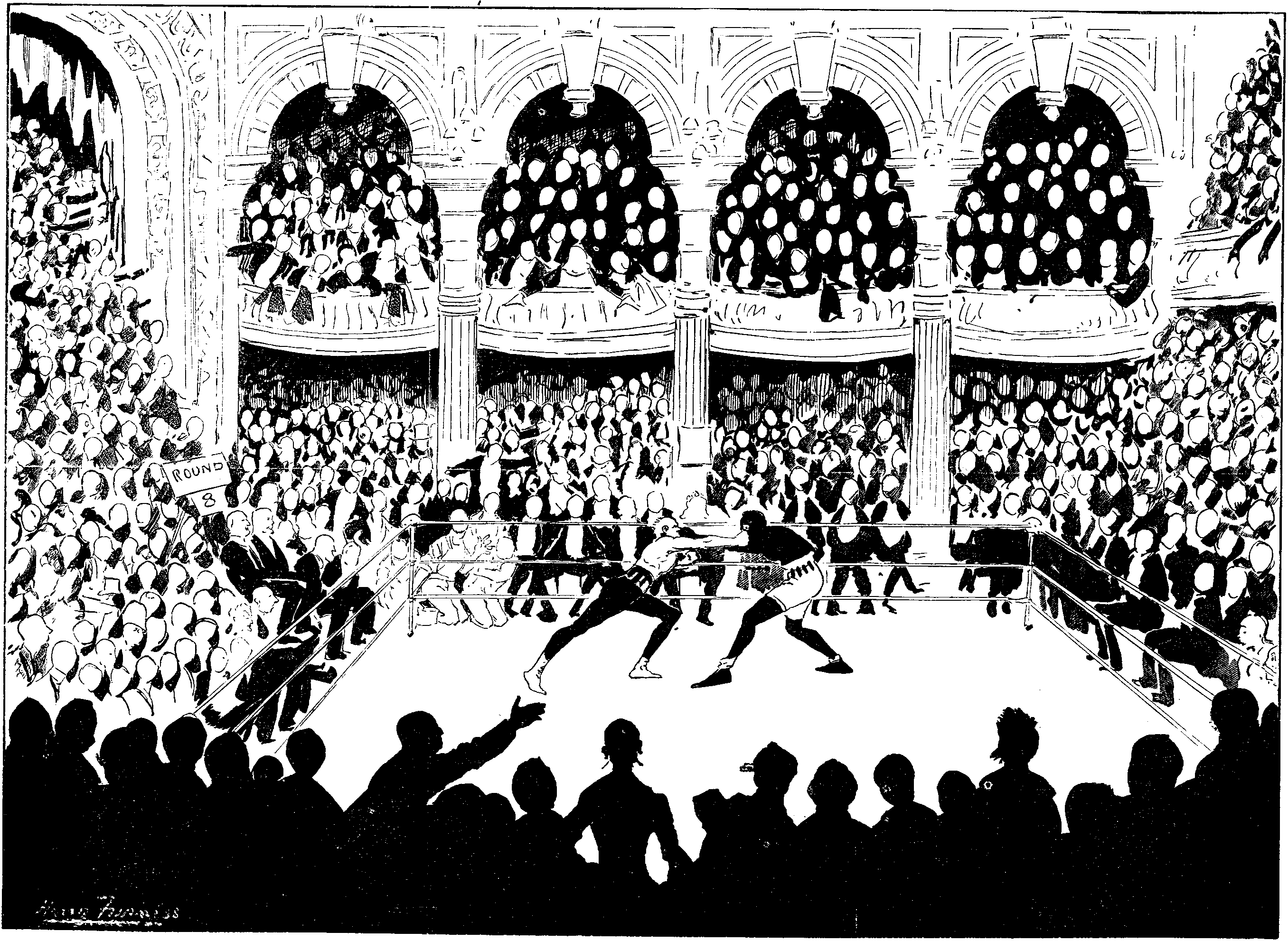 THE GREAT CONTEST. BLACK AND WHITE AT THE NATIONAL SPORTING CLUB, MONDAY, MAY 30, 1892.
