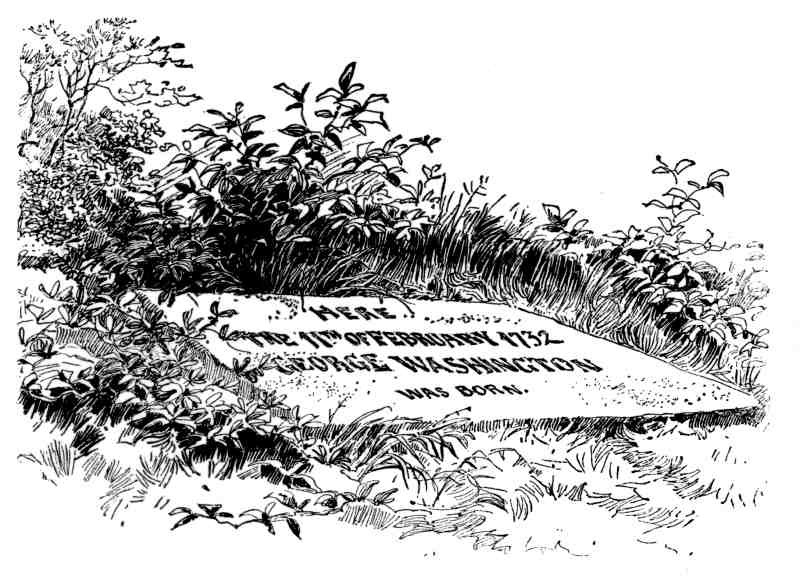 SLAB THAT MARKS THE LOCATION OF THE HOUSE WHERE WASHINGTON WAS BORN