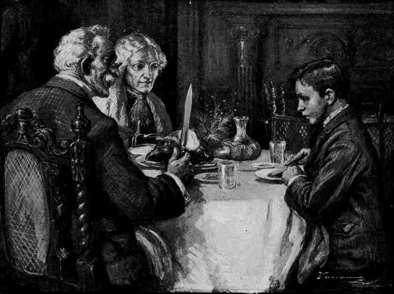 "THEN THE GENERAL, WITH KNIFE UPRAISED, STOPPED IN HIS CARVING OF THE COLD ROAST CHICKEN, AND TURNED TO JIMMY"