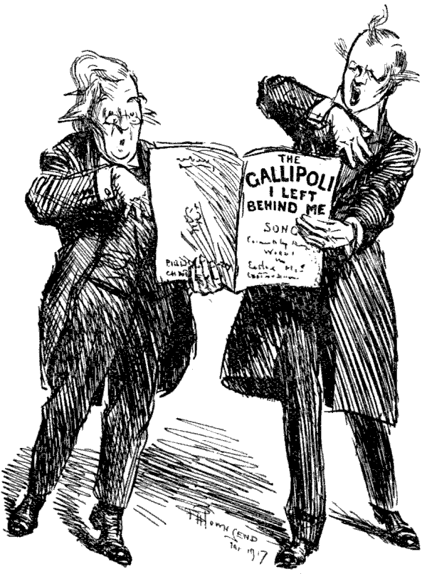 DEFENSIVE DUET BY MESSRS. ASQUITH AND WINSTON CHURCHILL.