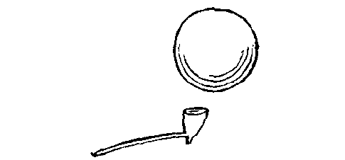 A pipe blows a big bubble.