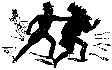 An official-looking man nabs another.