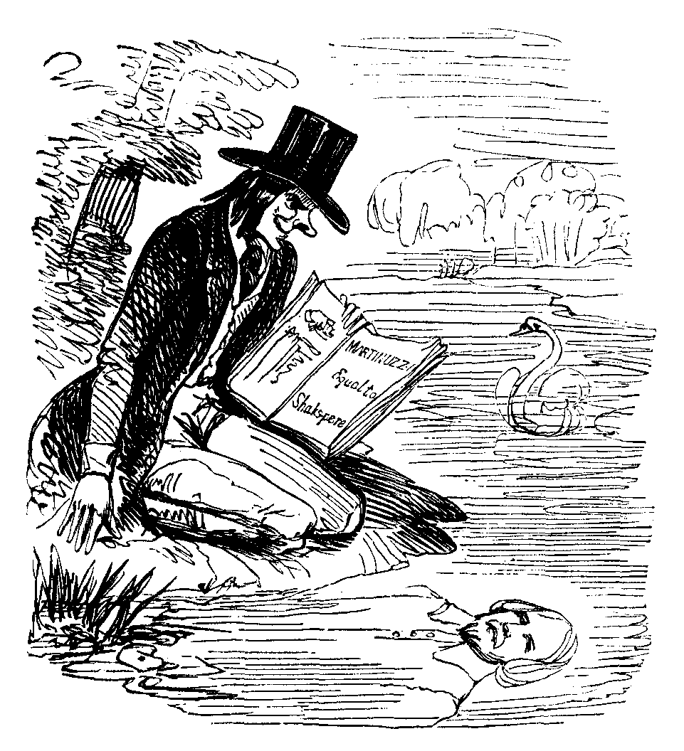 A man looks in a pond and sees Shakspere