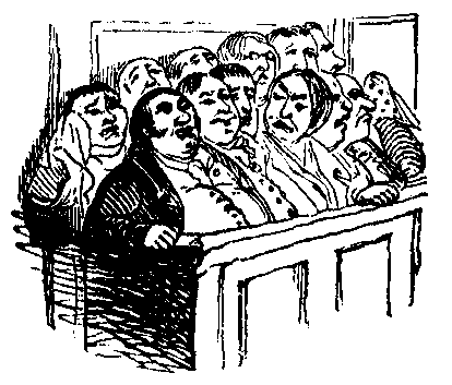 A crowd of people in a jury box.