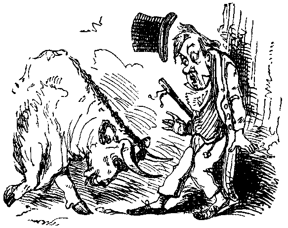 A goat butts a man.