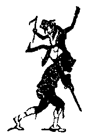 One man carries another on some sort of stick.