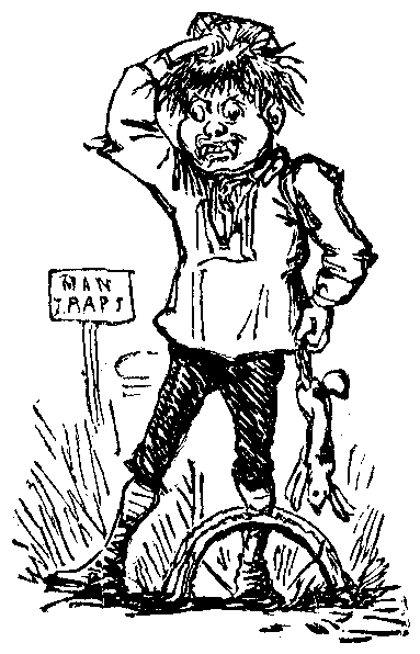 A man with his foot caught in a trap.