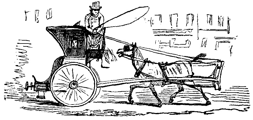A cart with a horse hooked up behind it.