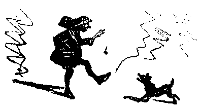 A minstrel conducts a dog's barking.