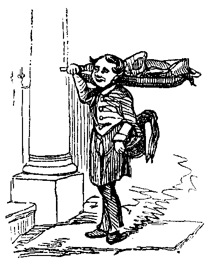 A man carrying a load forms a letter F.