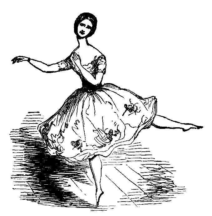 A dancer shows her shapely calves.