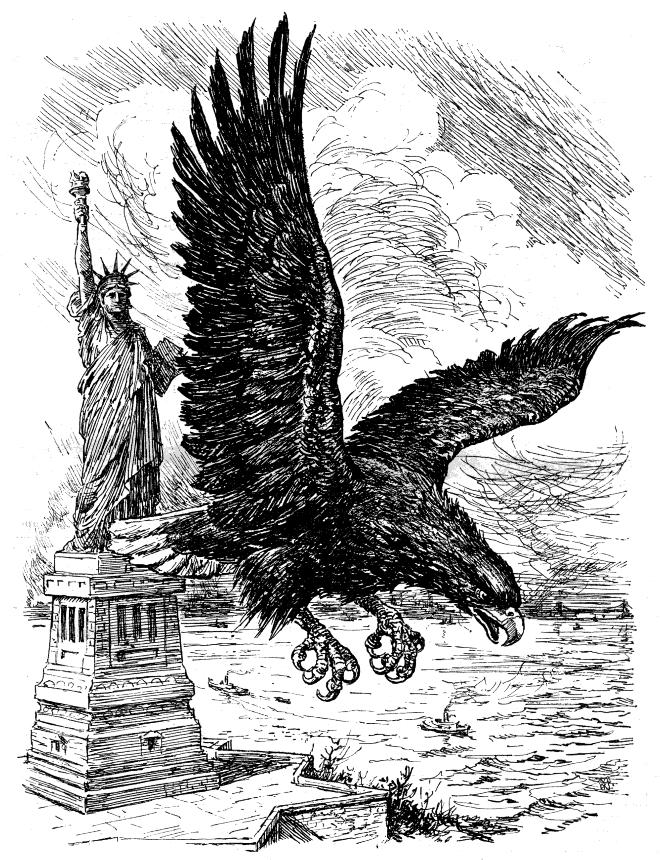 Swooping from the west.