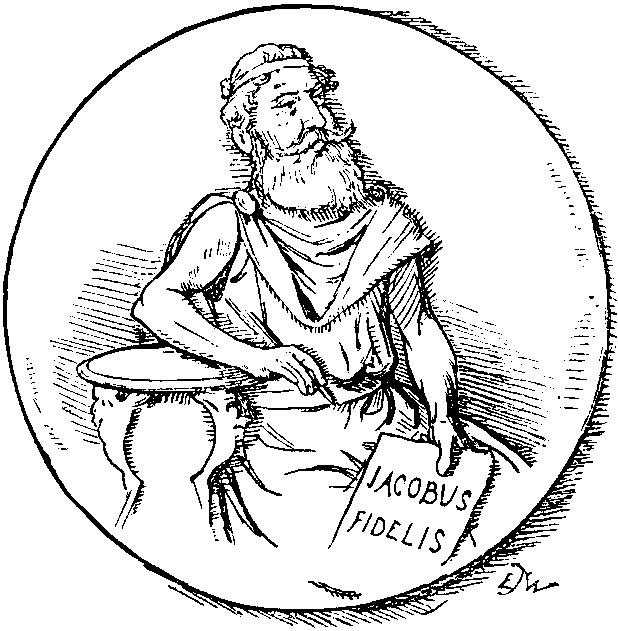Stephensonius, B.C. (<i>date uncertain</i>), qui Jacobum Fidelem scripsit. (From an old Bronze Medal.)