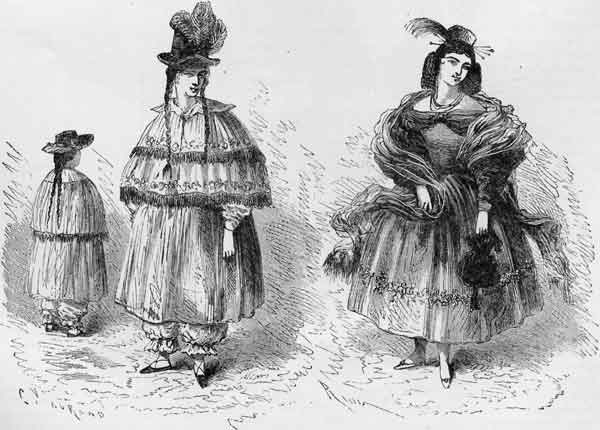 RIDING AND FULL-DRESS COSTUME OF THE PERUVIAN LADIES.