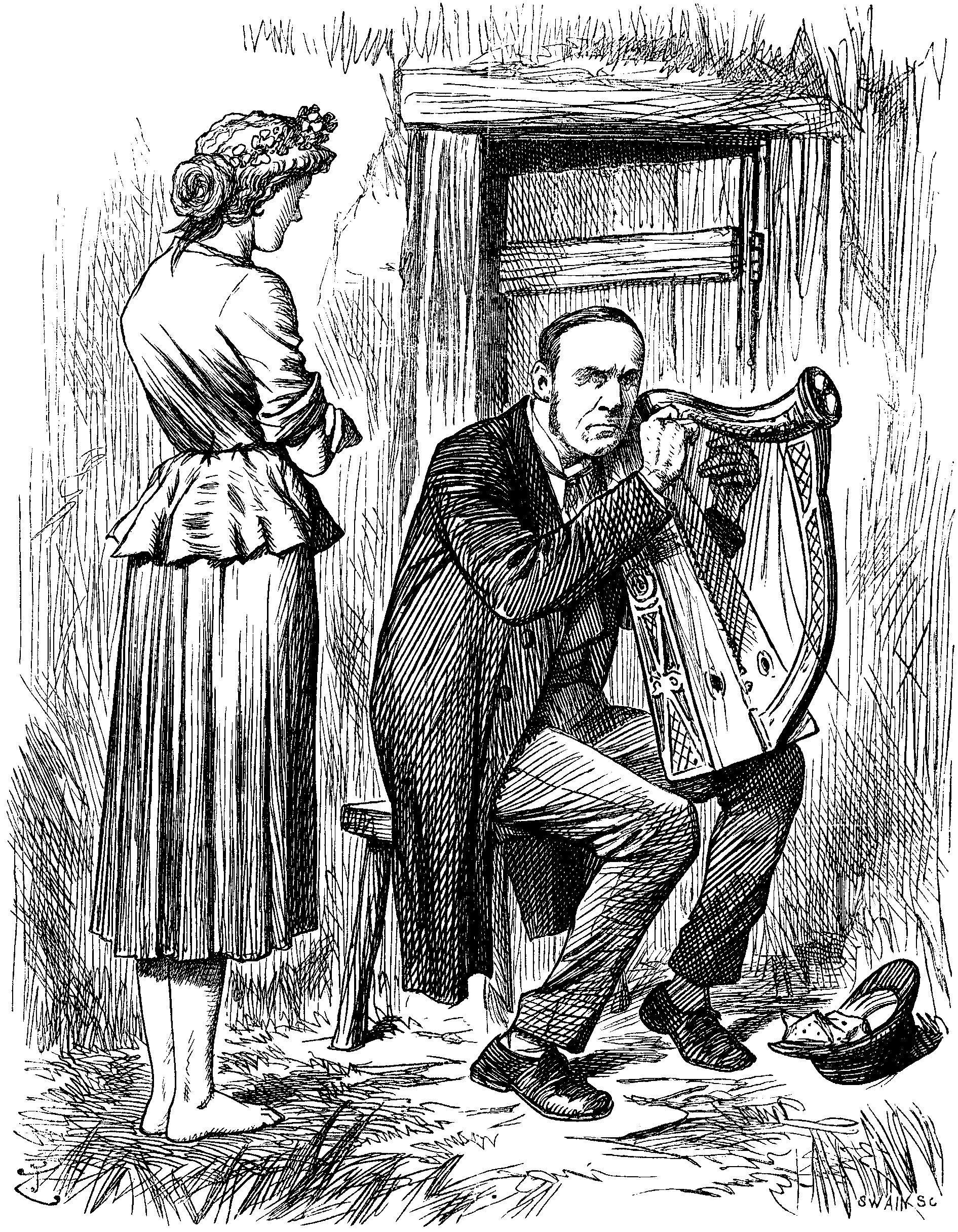 TUNING THE HARP.
