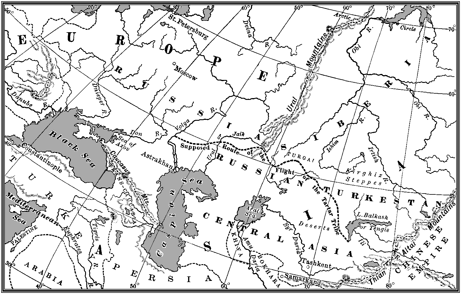 ROUTE OF THE TARTARS IN THEIR FLIGHT