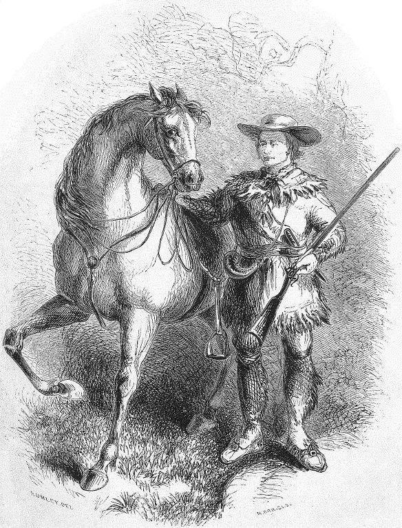 KIT AND HIS FAVORITE HORSE 'APACHE.'