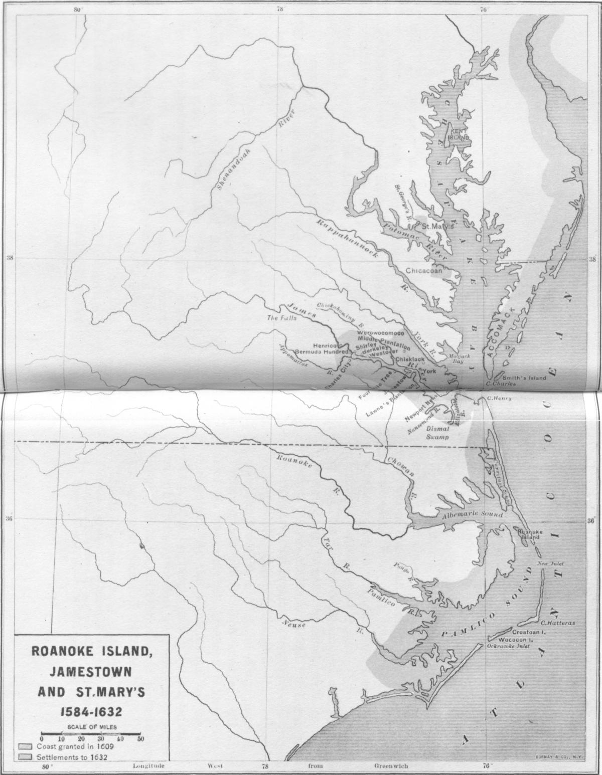 Roanoke Island, Jamestown and St. Mary's 1584-1632