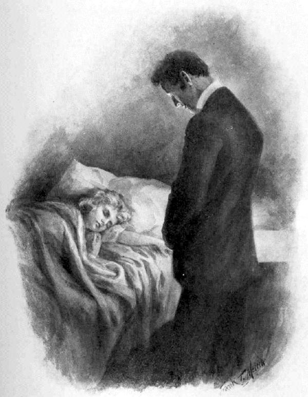 "Noiselessly he stepped to her side and ... stood in
silent prayer."