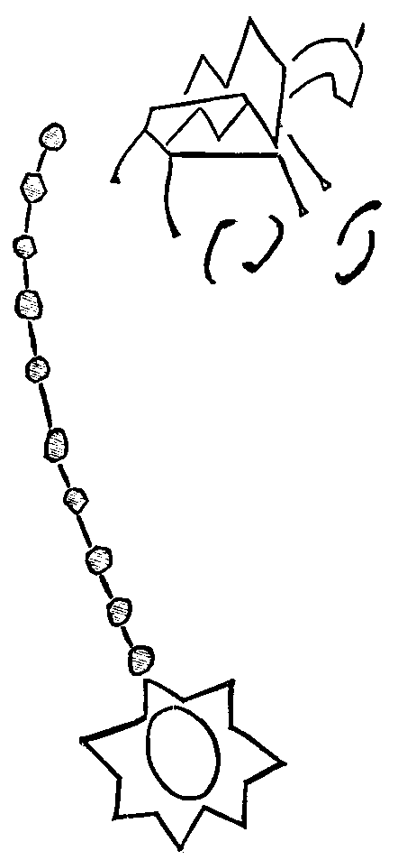 Pictograph, including sun. Coyotero Apache