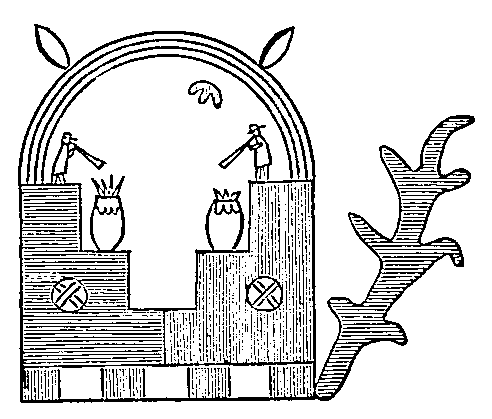 Rain. New Mexican pictograph