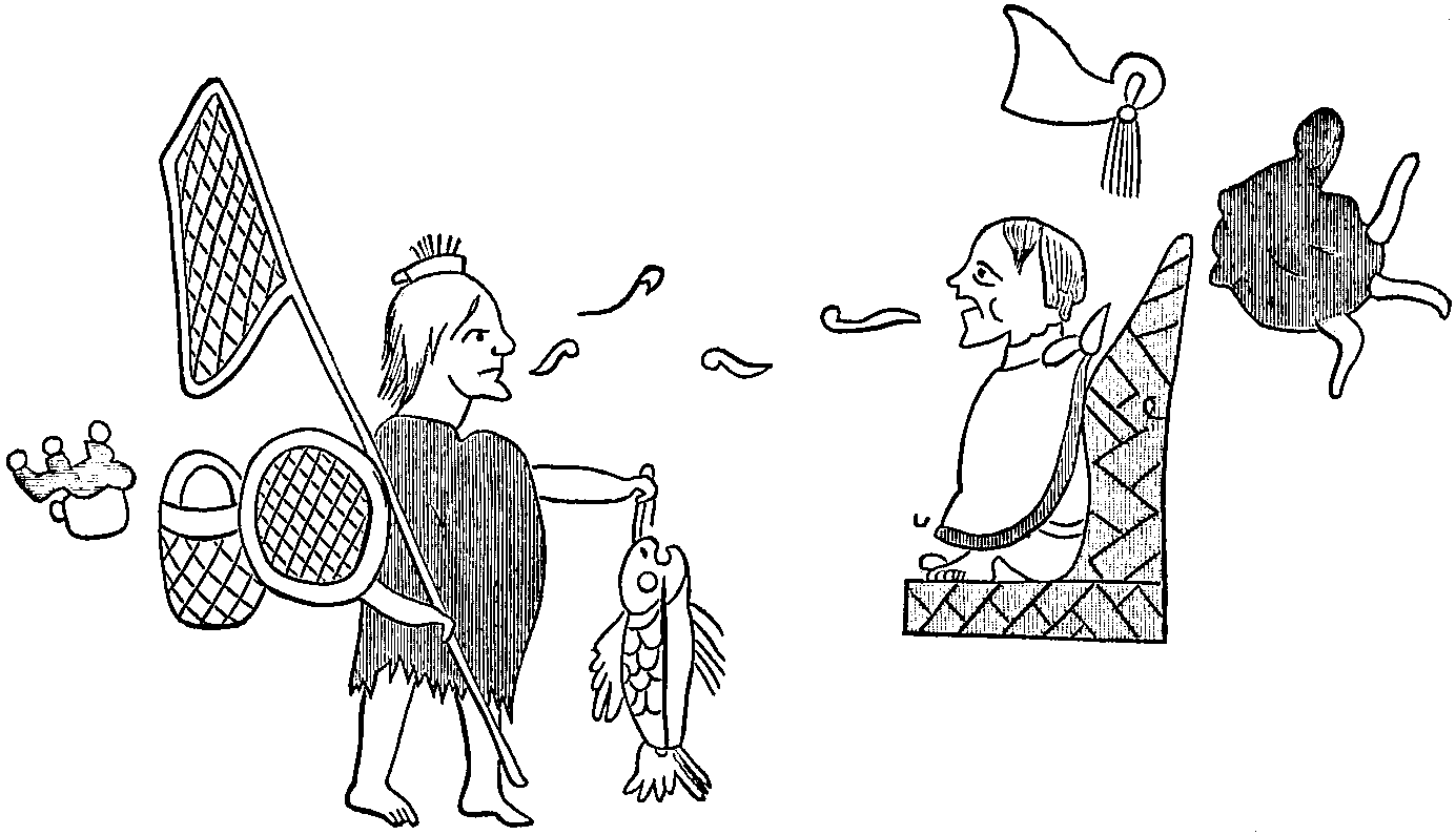 Talking. Mexican pictograph