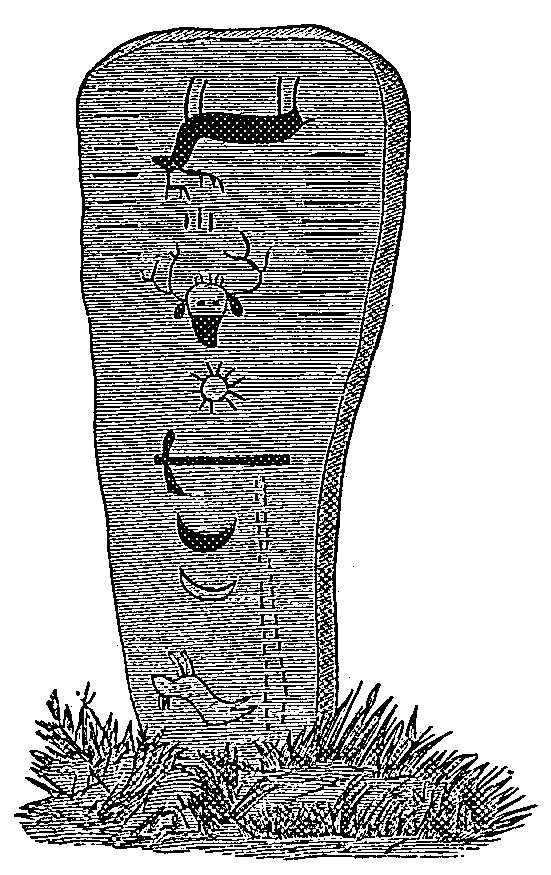 Ojibwa gravestone, including "dead"