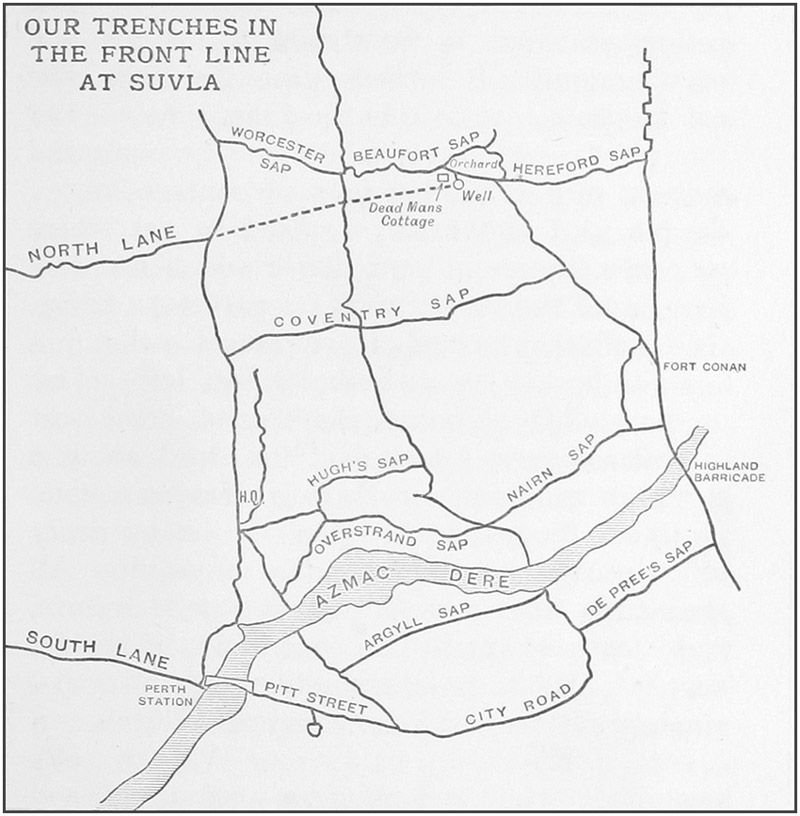 OUR TRENCHES IN THE FRONT LINE AT SUVLA.