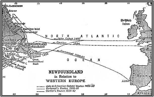 NEWFOUNDLAND in Relation to WESTERN EUROPE