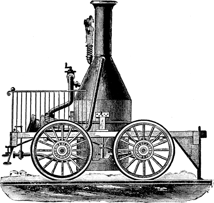 THE "BEST FRIEND," FIRST LOCOMOTIVE BUILT IN
AMERICA. BUILT BY PETER COOPER.